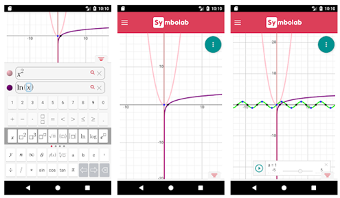 Screenshots of Symbolab Graphing Calculator